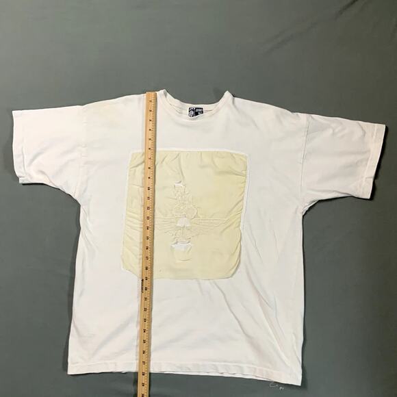 Johnny Was One Size White Boxy Off-White T-Shirt Salvage Condition for Repurpose - Picture 3 of 12